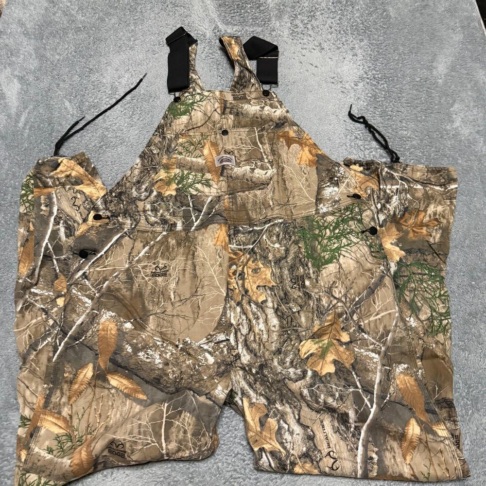 Round House Bib Overalls Mens 44 Camo Hunting Real Tree Pants
